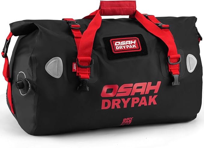 Waterproof Duffel Bag - Motorcycle Dry Bag Tail Bag with Large Storage Space, Waterproof Luggage Duffle Bags with Outer Mesh Zipper Pocket for Camping, Kayaking, Fishing & Traveling