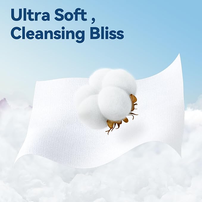 Winner Softer Face Towels - 100% USA Cotton Dry Wipes, 300 Count Unscented Cotton Tissues for Sensitive Skin, OEKO-TEX Certified Face Towelettes Disposable, Makeup Remover Facial Towels, 3 Pack