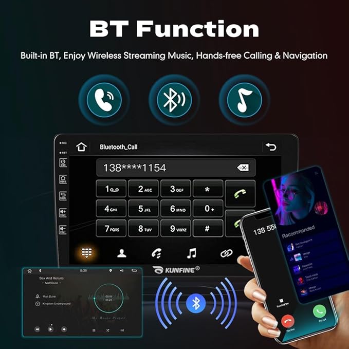 Kunfine Car CarPlay Android Auto Navigation Stereo GPS Radio Reverse Camera Display 9" IPS Touchscreen Headunit Tablet Pad Media Player for Subaru Forester 2007-2013, if Applicable Octa Core 6G+128G