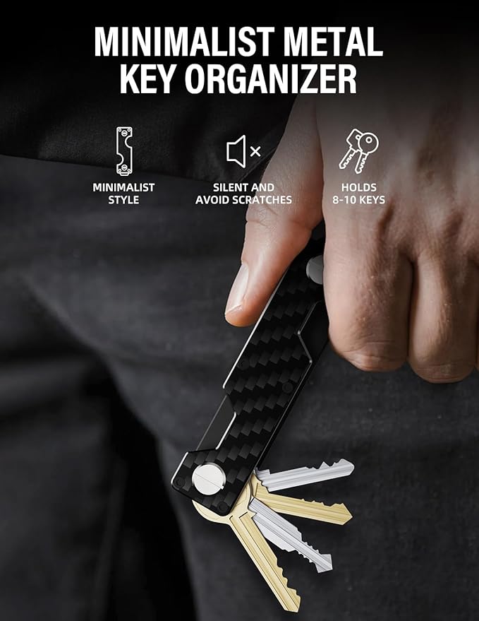 Key Organizer Compact Key Holder Metal Key Chain Minimalist key case key holder for keychain Secures 1-5 Keys