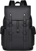 KingTo Laptop Backpack for Men Luxury Anti-Theft Travel Backpack Casual Business Waterproofing Computer Bag (woven black)