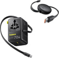 Baseus 70W Universal Travel Adapter and Baseus 60W Retractable USB C Cable