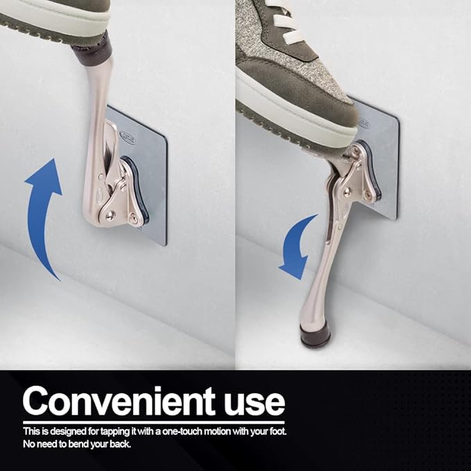 One-Touch Doorstop Adhesive Bracket (White, 6inch x 2pack)