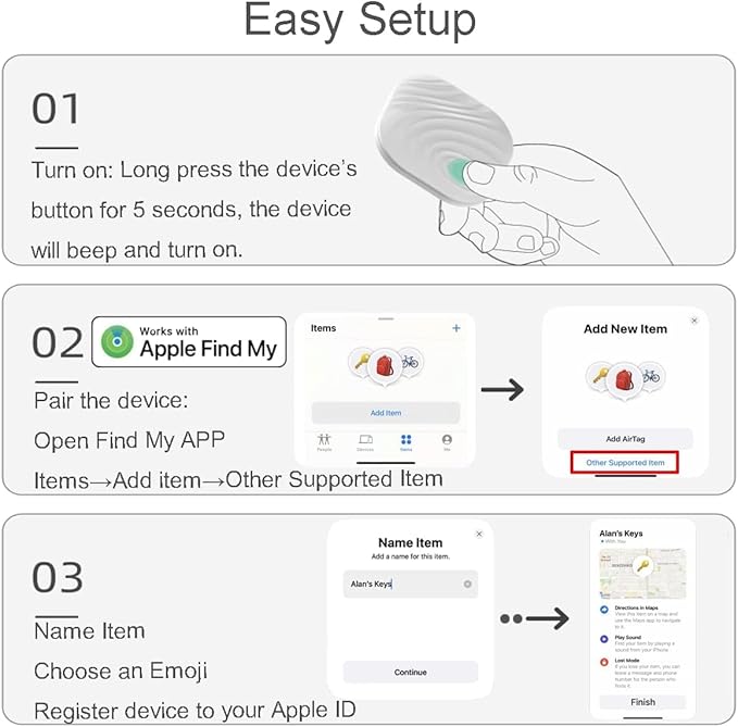 Smart Key Finder - Only iOS(Not for Android) - Bluetooth Smart Key Tracker Tag - Work for Apple Find My - Keep Track of The Items That Matter Most (2-White & 2-Coffee)