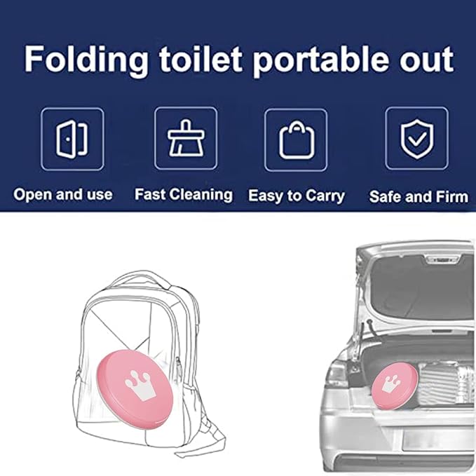 SunnySmile Travel Potty for Toddler, Portable and Foldable Toilet, Apply to Seat Emergency Toilet for Car, Camping, Outdoor, Indoor (pink, large)