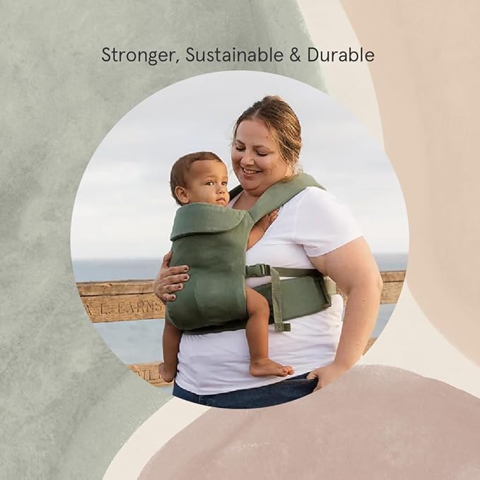 WildBird - Aerial Carrier - 7 to 45 lbs - for Moms, Dads & Caregivers - 100% Natural European Linen Fibers - Versatile & Adjustable - Large Size - Acadian Fabric