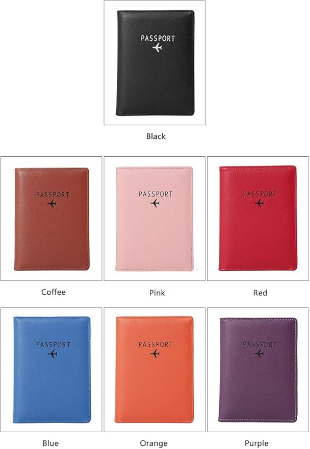 BAKUN Travel Wallet & Family Leather Passport Holder Cover RFID Blocking Travel Wallet, Leather Card Case, Travel Document Organizer Case(Black)