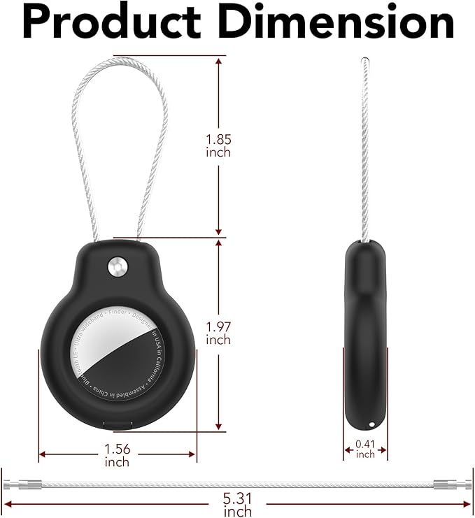 for AirTag Holder Case with Keychain, Air Tags-4 Pack for Apple Air Tag Holder with Wire Cable Lock Key Ring Chain Air Tagholder Accessories for GPS Item Tracker Kids,Keys,Luggage