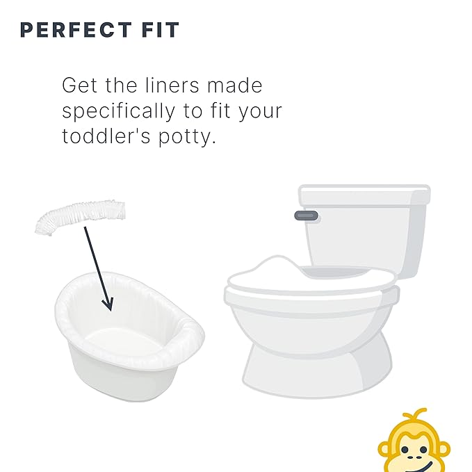Potty Liners Compatible with Summer Infant My Potty Pro - 30 Count - Strong, Leak-Proof, Baby-Safe, Perfect Fit - Clever Baboon