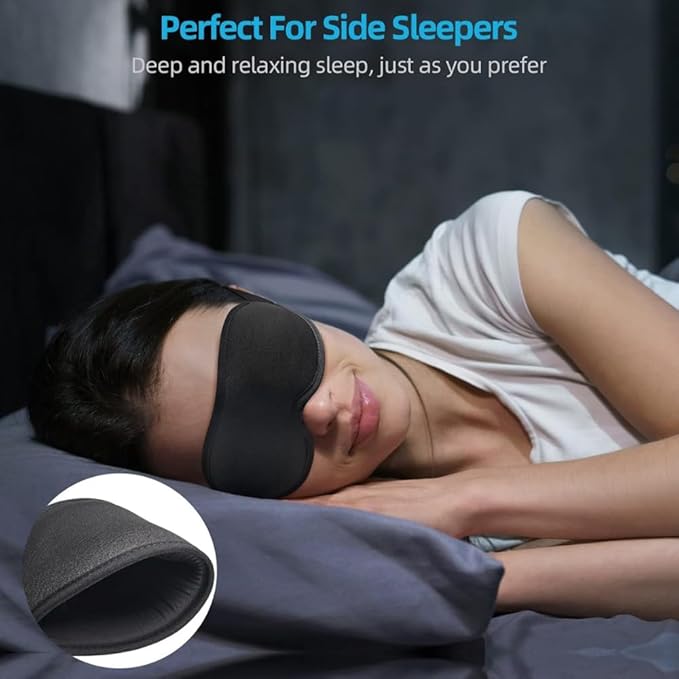 Sleep Mask with Earplugs & Zipper Bag 3D Memory Foam Eye Mask with Nose Support, Lash-Friendly, Blink Freely, Soft, Breathable, Adjustable, for Sleep, Travel, Insomnia, Meditation, Men & Women