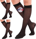 (3 Pairs - Closed Toe) Plus Size Compression Stockings for Women 15-20mmHg - Womens Sheer Compression Knee High with Wide Calf for Diabetic, Lymphedema, Swelling - Black, 5X-Large - A101BL8-3