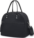 FlowFly Insulated Lunch Bag With Shoulder Strap for Women, Men, and Kids, Large and Reusable, Handle, Freezable Work and School Travel Tote and Meal Prep Organizer (Black)