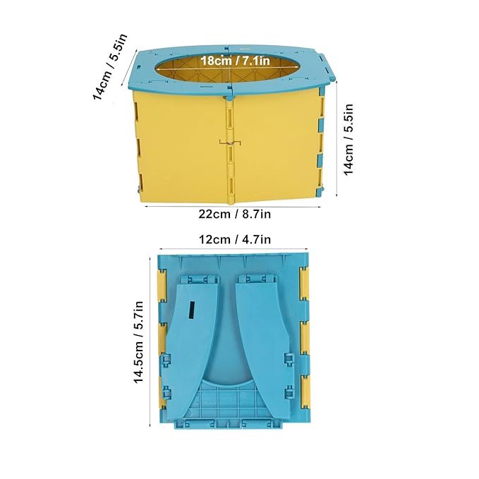 Portable Lightweight Foldable Toddler Potty Baby Toilet Camping Travel (Blue Yellow)
