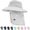 Sun Hats for Men Women, UPF50+ Protection Safari Hat,Wide Brim Fishing Hat with Neck Flap,Bucket Hats for Beach Hiking
