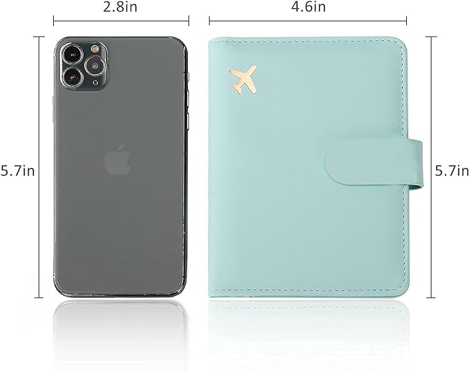 Melsbrinna Premium Leather Passport Holder Covers Case, Waterproof Rfid Blocking Travel Wallet Passport Holder with Pen Holder, Cute Passport Book for Women/Men