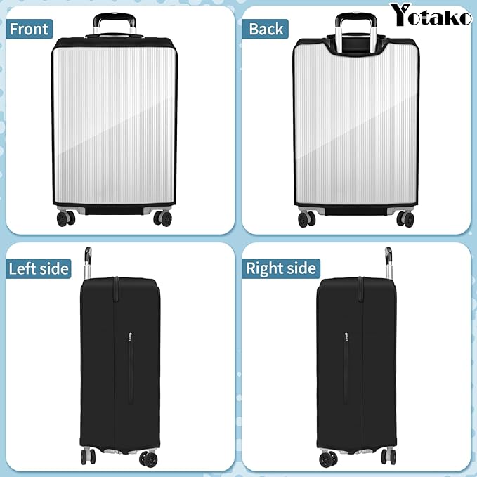 Yotako Upgraded Zippered Transparent PVC Suitcase Cover, No Disassembly Required Clear Luggage Protector for Suitcase Luggage Protector Cover 28''