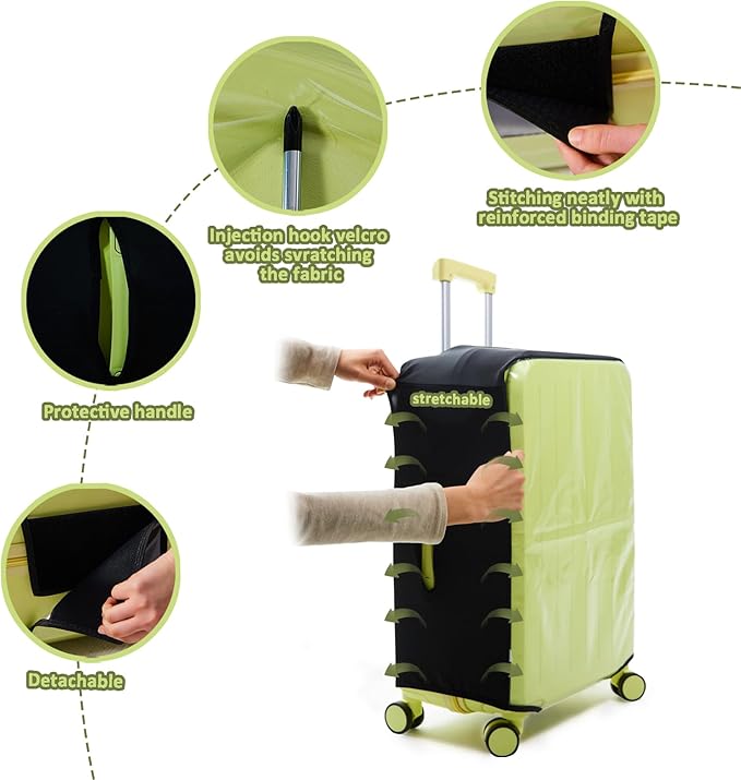 Clear Luggage Cover Protectors For Suitcases,Elastic Transparent waterproof PVC Suitcase Covers Protector Fit 20-30 Inch wheeled Luggage (26")