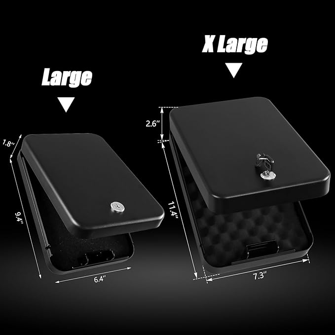 Dalmbox Gun Safe for Pistols Small Handgun Lock Box with Combination Lock Portable Travel Pistol Safe for Car, Home, Travel