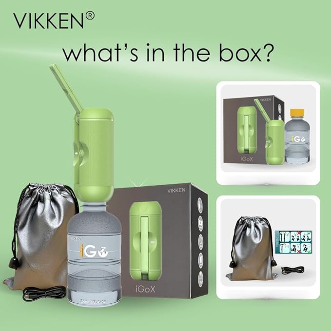 VIKKEN® 250ml iGo X Portable Travel Bidet USB-Type C Rechargeable Electric Mobile Handheld Ultra Strong Water Spray Personal Hygiene Self Care for Women & Men