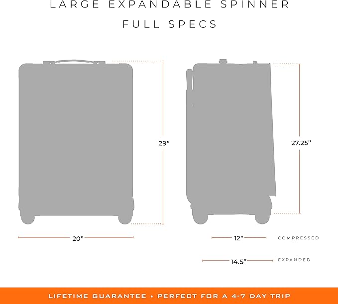 Briggs & Riley 29" Large Expandable Spinner - Checked Luggage for Travel, Suitcases with Wheels, Softside Rolling Bag for Men & Women, Self-Repairing Zipper - Baseline Collection, Navy