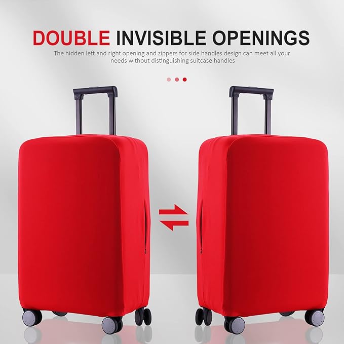 Travel Luggage Cover Suitcase Protector Scratch-Resistant Fit 19-31 Inch Suitcase, Not Included Suitcase (Red, M(24-25 inch))