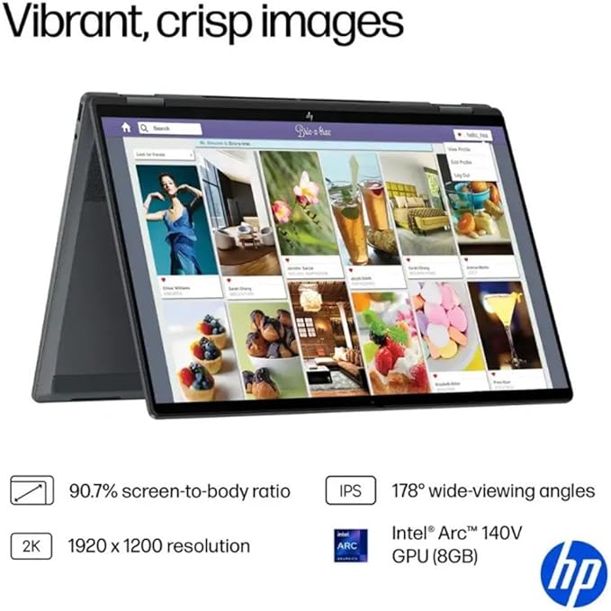 HP OmniBook X Flip 16 2-in-1 Laptop: 16" FHD+ Touchscreen, Intel Core Ultra 7, 16GB RAM, 2TB SSD, w/Pen & Lifetime Office - Copilot+ AI PC, Windows 11