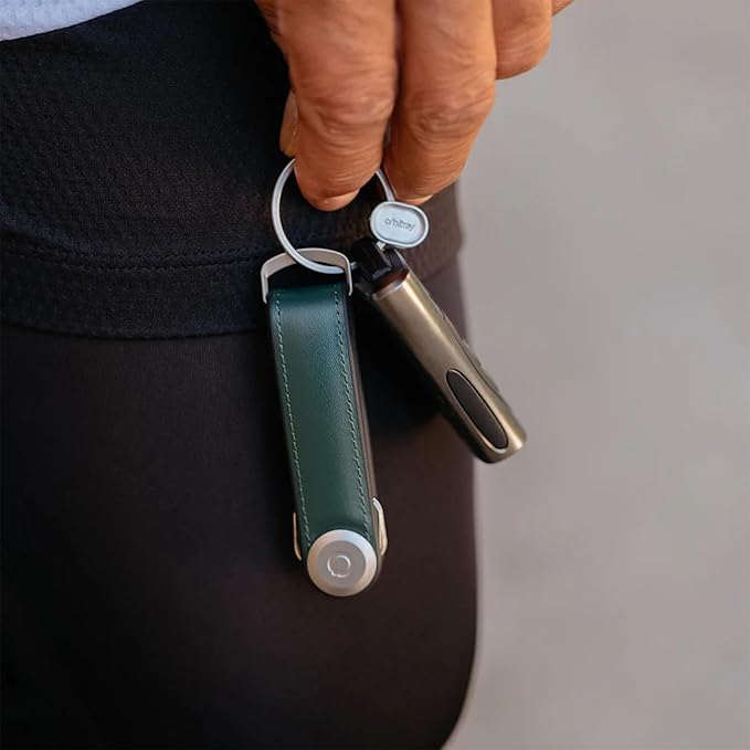 Orbitkey Key Organizer Hybrid Leather | Premium Nappa leather & TPU, Stainless Steel Locking Mechanism, Slim & Quiet Profile
