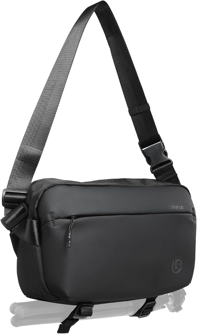 ULANZI Camera Sling Bag, Water-Resistant Camera Case with Tripod Holder, DSLR/SLR/Mirrorless Camera Bags Crossbody for photographers - Black