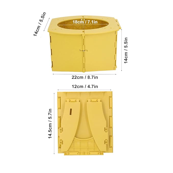 Portable Lightweight Foldable Toddler Potty Baby Toilet Camping Travel (Yellow)