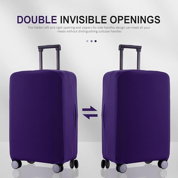 Travel Luggage Cover Suitcase Protector Scratch-Resistant Fit 19-31 Inch Suitcase, Not Included Suitcase (Purple, XL(28-29 inch))