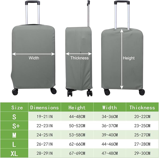 PATIKIL Luggage Cover, Suitcases Covers Elastic Carry on Cover Protector Washable Scratch-Resistant Fits 24-25 Inch Luggage for Travel Business Trips, Gray