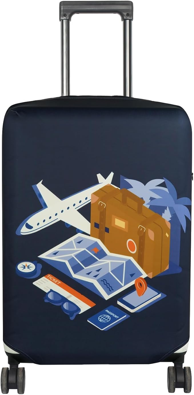 HYPER VENTURE Washable Luggage Cover - Fashion Suitcase Protector Fits 31-32 Inch Luggage (Journey, XL)