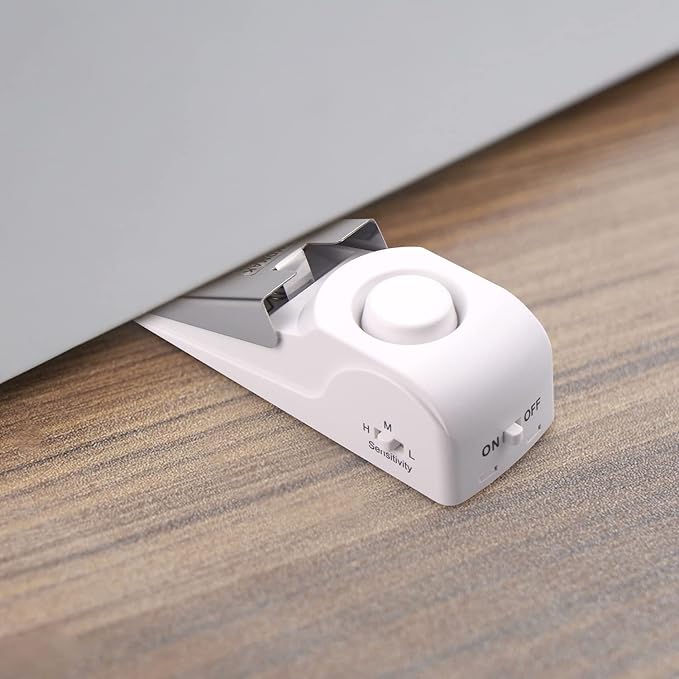 EMDMAK Door Stop Alarm with 120DB Siren Door Stop for Home & Travel (White) (Pack of 2)
