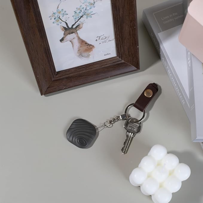Smart Key Finder - Only iOS(Not for Android) - Bluetooth Smart Key Tracker Tag - Work for Apple Find My - Keep Track of The Items That Matter Most (2Coffee & 2White)