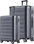 Carry on Luggage 22 X 14 X 9 Airline Approved, 20 Inch Luggage for 3-5 Days Travel, Double Spinner Wheels, 100% Hardshell PC, TSA Lock (02-Grey (Basic), Set 2PCS (20-Inch/28-Inch))
