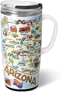 Swig Life 22oz Travel Mug, Insulated Tumbler with Handle and Lid, Travel Coffee Mug, Cup Holder Friendly, Stainless Steel 22 oz Tumbler, Reusable Insulated with Lid (Arizona)