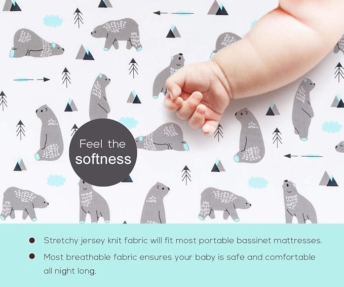 Stretchy Changing Pad Covers BROLEX Changing Table Cover for Baby Boys Girls,2 Pack Jersey Knit,Owl & Bear