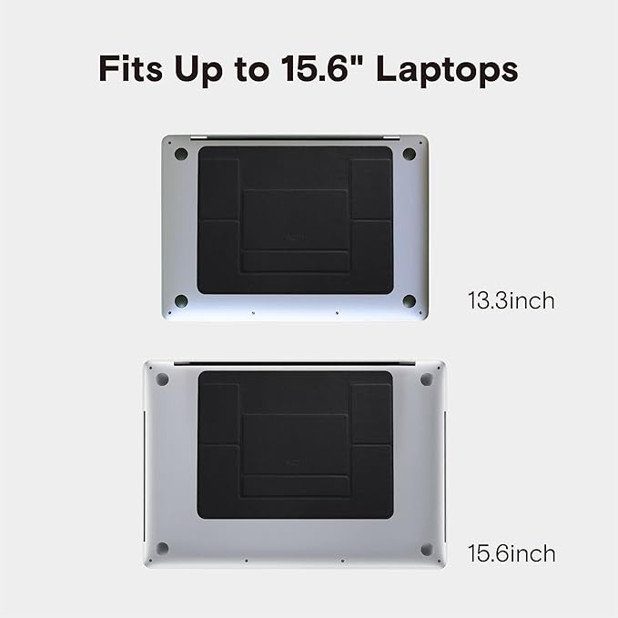 MOFT Laptop Stand for Desk, Stick-On Computer Stand with Dual-Angle, Ergonomic Laptop Riser Holder for Travel, Foldable & Portable MacBook Stand Fits 11.6"-16" Laptops, Black (Adhesive Version)