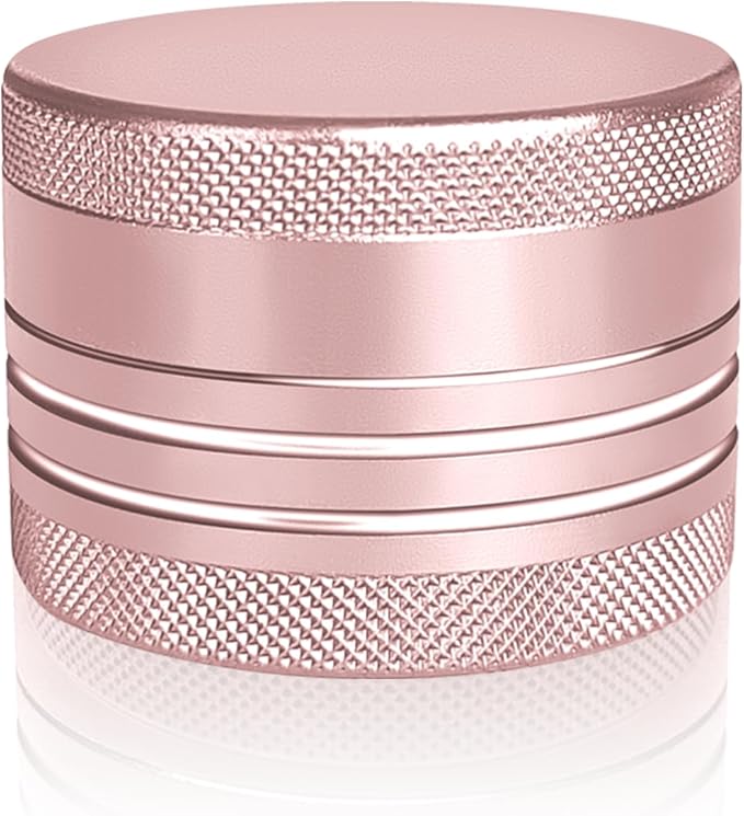 Small Pill Box, Portable Daily Box, Aluminium Alloy Round Container for Pills, Pocket Case (Pink)