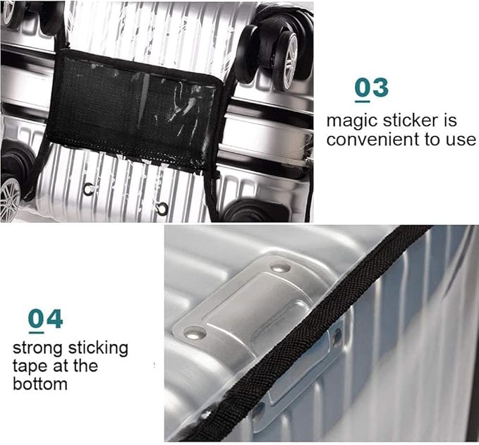 20 Inch PVC Luggage Protector Cover for TSA Approved Clear Suitcase Protector 20-21 Inch Transparent Luggage Protective Cover Case Suitable for 20"-21"