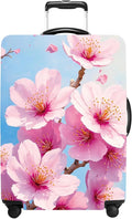 Luggage Cover Washable Suitcase Protector Anti-Scratch,Stretchable Fit for 20-34Inch Luggage Durable Travel Bag Cover with Zipper Closure (Peach blossom, M(fits 24-26Inch suitcase))