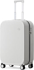 mixi 20 Inch Carry On Luggage PC Hardside Suitcases with Wheels & TSA for Travel Woman Men, Smoke White