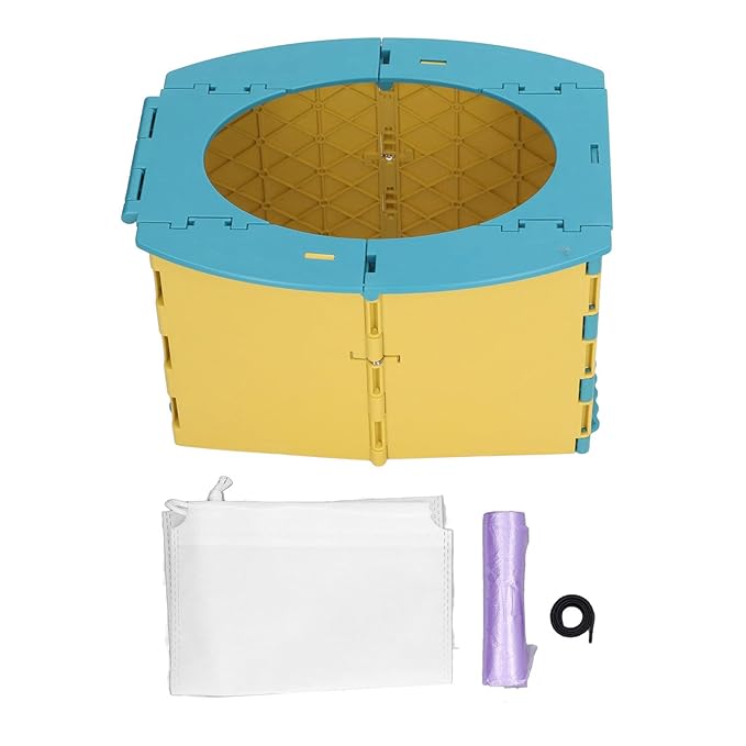 Portable Lightweight Foldable Toddler Potty Baby Toilet Camping Travel (Blue Yellow)