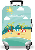 WUJIAONIAO Travel Luggage Cover Baggage Suitcase Cover Protector Skins 18-32 Inch (Beach, L (for 25-28 inch luggage))