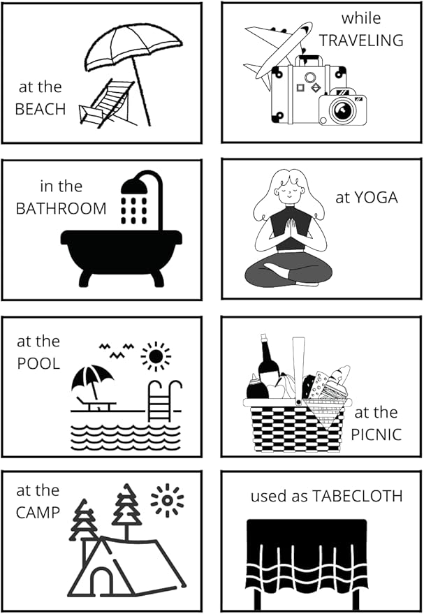 Oversized Sand Resistant Prewashed Turkish Cotton Quick Drying, Compact, Lightweight Beach, Bath, Pool, Gym, Yoga Towel - 40x71