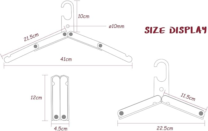 Hikeman Travel Hangers Metal Heavy Duty Folding Hangers for Wet Clothes Portable Space Saving Travel Accessories for Camping Cruise Hotel (3, Green)