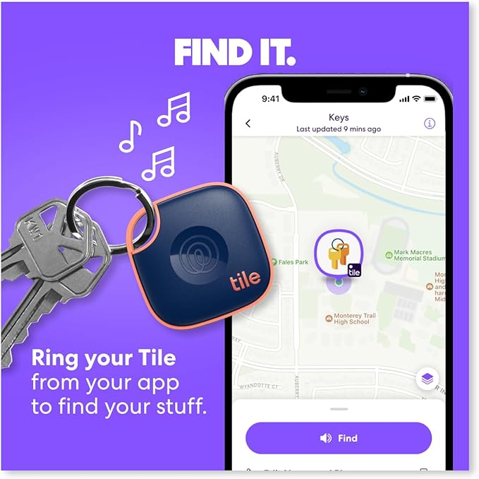 Tile by Life360 Mate - Bluetooth Tracker, Keys Finder and Item Locator for Keys, Bags and More. Phone Finder. Both iOS and Android Compatible. 1-Pack (Green Surf)