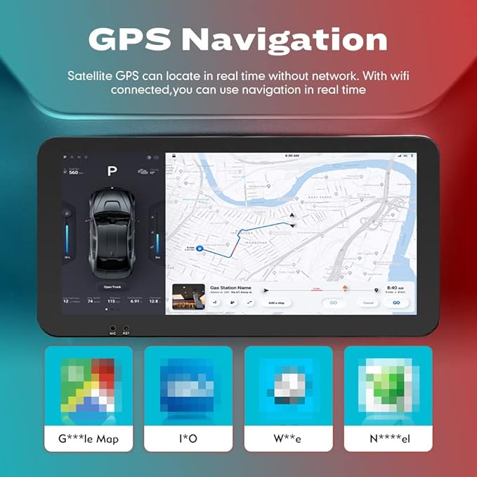 Kunfine CarPlay Android Auto Navigation Stereo GPS Radio Reverse Camera Display 10.33" QLED Touchscreen Headunit Tablet Pad Media Player for Subaru Forester 2007-2013, if Applicable Octa Core 4G+64G