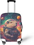 Cute Capybara Suitcase Cover Fit 22-25 Inch Anti-Scratch Washable Spandex Travel Luggage Covers for Suitcase Solar System Planet Travel Essential Baggage Case Protector