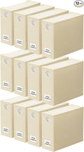 SpaceAid 12 Pack Bed Sheet Organizers and Storage, Foldable Organizer for Linen Closet, Set Folder Keeper With Window XL (Queen & King Size) Bedding Container (Beige)